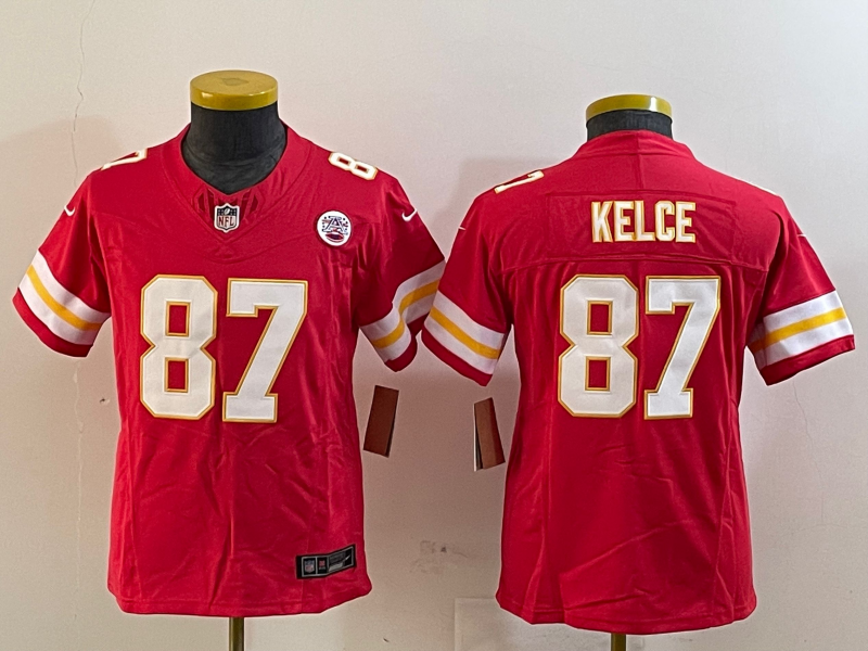 Youth 2025 Kansas City Chiefs #87 Kelce red Nike NFL jersey style 7